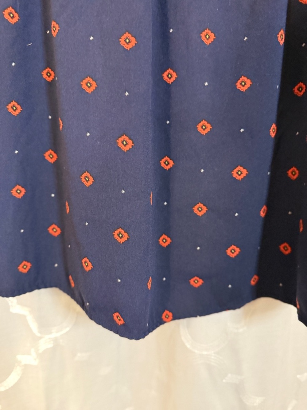 A New Day Navy Midi Dress | XS | Red Geo Print Sleeveless Dress Diamond 💎 - Picture 11 of 16